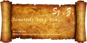 Szentpéteri Zia névjegykártya